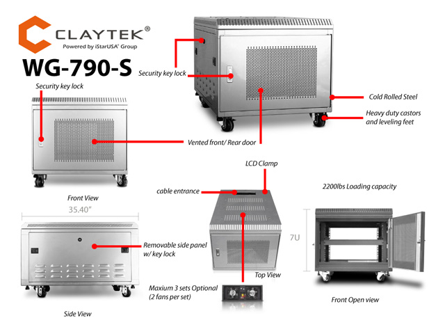 iStarUSA WG-790-S Build-to-Order — 7U 900mm Depth Rack-mount Server Cabinet — view 7