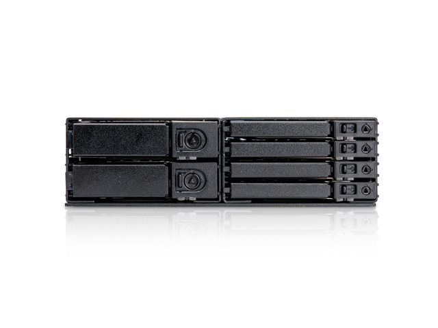 iStarUSA BPM-CAP625-HU2 5.25" to 2x 2.5" U.2 NVMe SSD & 4x 2.5" 12Gb/s HDD SSD Hot-swap Rack — view 2