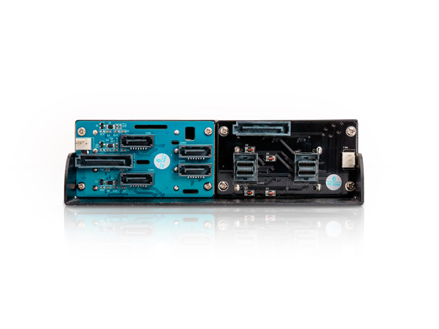 iStarUSA BPM-CAP625-HU2 5.25" to 2x 2.5" U.2 NVMe SSD & 4x 2.5" 12Gb/s HDD SSD Hot-swap Rack — view 4