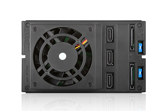 iStarUSA BPN-DE230SS-WB Trayless 2x 5.25" to 3x 3.5" SAS SATA 6 Gbps HDD Hot-swap Rack with Wood Look Bezel — view 3