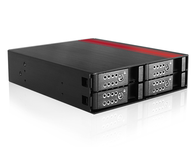 iStarUSA BPU-124DE-SS — 5.25" to 4x 2.5" SATA SAS 6 Gbps HDD SSD Hot-swap Rack