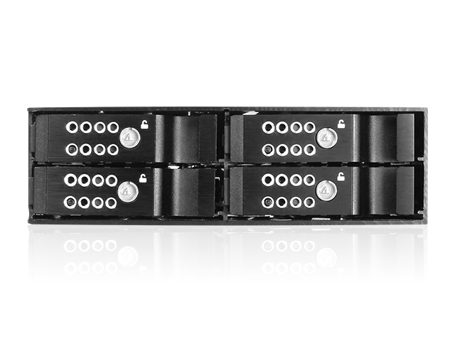 iStarUSA BPU-124DE-SS 5.25" to 4x 2.5" SATA SAS 6 Gbps HDD SSD Hot-swap Rack — view 2