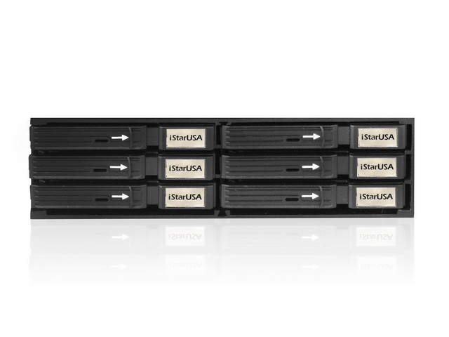 iStarUSA BPU-126-SA 5.25" to 6x 2.5" SATA 6 Gbps HDD SSD Hot-swap Rack — view 2