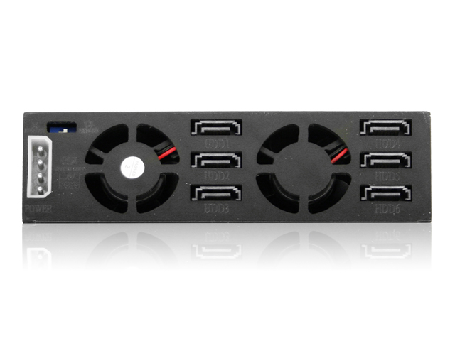 iStarUSA BPU-126-SA 5.25" to 6x 2.5" SATA 6 Gbps HDD SSD Hot-swap Rack — view 3