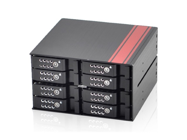 iStarUSA BPU-228DE-SS — 2x 5.25" to 8x 2.5" SATA SAS 6 Gbps HDD SSD Hot-swap Rack