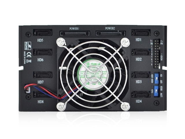iStarUSA BPU-228DE-SS 2x 5.25" to 8x 2.5" SATA SAS 6 Gbps HDD SSD Hot-swap Rack — view 3