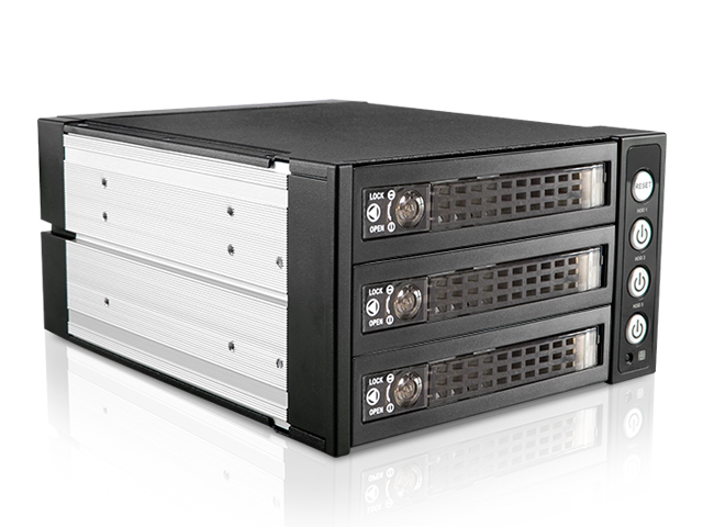 iStarUSA BPU-230SATA-KL — 2x 5.25" to 3x 3.5" 2.5" SAS SATA 6 Gbps HDD SSD Hot-swap Rack with Key Lock