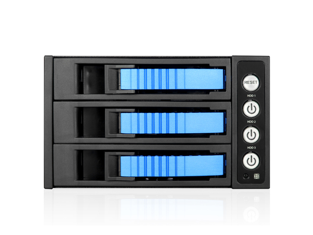 iStarUSA BPU-230SATA 2x 5.25" to 3x 3.5" 2.5" SAS SATA 6 Gbps HDD SSD Hot-swap Rack — view 2
