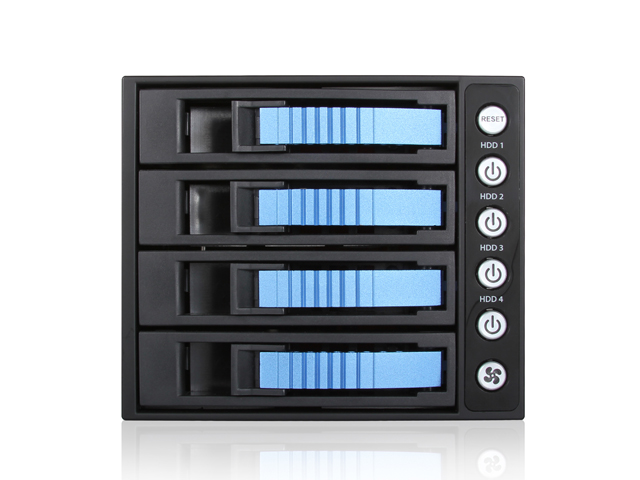 iStarUSA BPU-340SATA 3x 5.25" to 4x 3.5" 2.5" SAS SATA 6 Gbps HDD SSD Hot-swap Rack — view 2