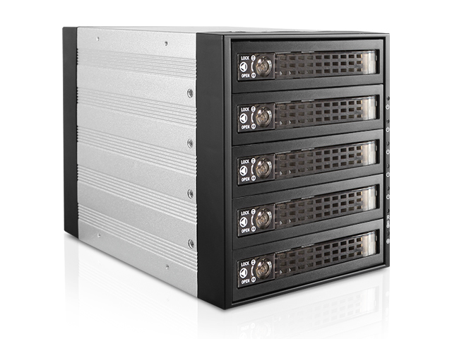 iStarUSA BPU-350SATA-KL — 3x 5.25" to 5x 3.5" 2.5" SAS SATA 6 Gbps HDD SSD Hot-swap Rack with Key Lock