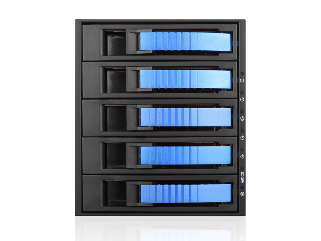 iStarUSA BPU-350SATA 3x 5.25" to 5x 3.5" 2.5" SAS SATA 6 Gbps HDD SSD Hot-swap Rack — view 2
