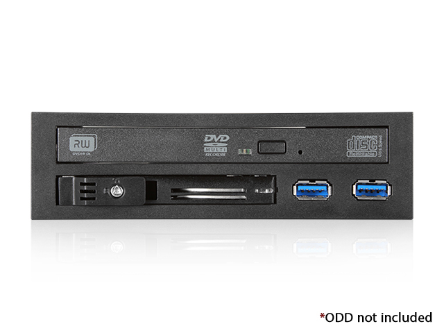 iStarUSA T-5K25TU-SA Trayless 5.25" to Slim ODD and 2.5" SATA 6 Gbps HDD SSD Hot-swap Rack with USB 3.0 — view 2