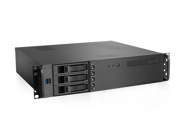 iStarUSA D-230HB-T — 2U Compact 3x 3.5" Bay Hotswap microATX Chassis Black