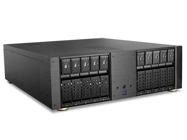 iStarUSA D-3100HN-DT — 3U Compact 10x 3.5" Bay Trayless Hotswap ATX Desktop Chassis