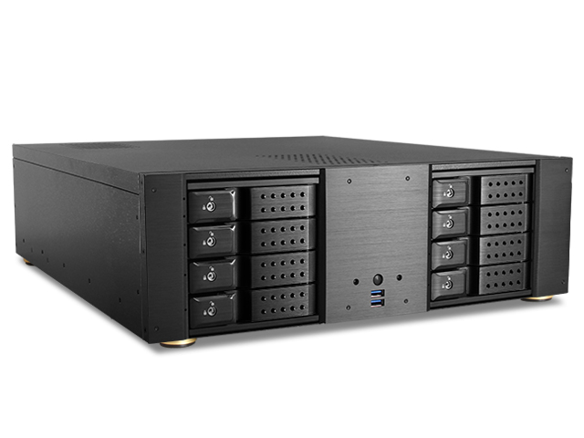iStarUSA D-380HN-DT — 3U Compact 8x 3.5" Bay Trayless Hotswap ATX Desktop Chassis