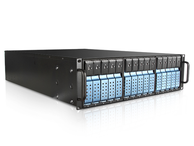 iStarUSA D-395-DE15 — Build-to-Order - 3U 15x 3.5" Bays Trayless ATX Chassis