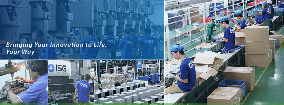 Server cabinet frames in production at the Taiwan factory