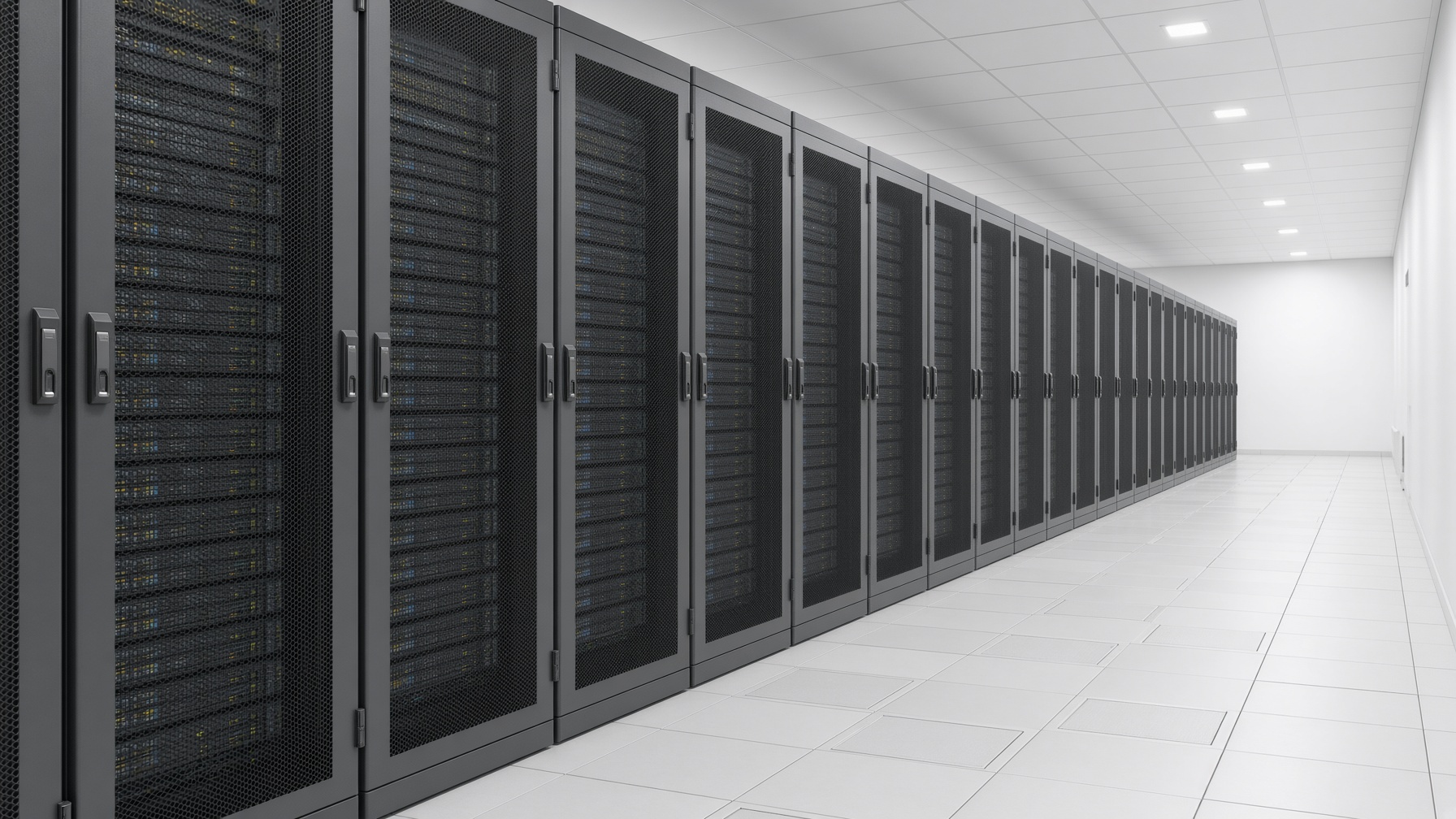 Row of server cabinets