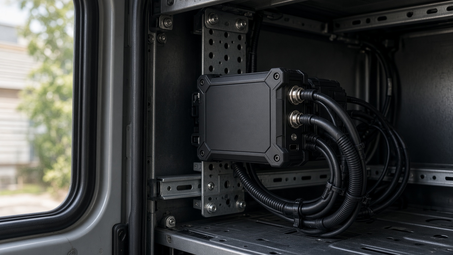Compact computer mounted in a vehicle bay